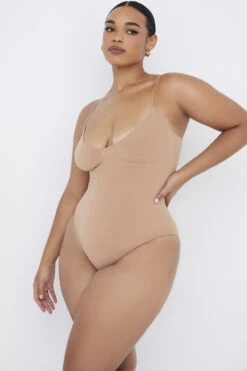 Sculpting Full Brief Bodysuit Cafe Au Lait -Pinkyy Kleider Geschaft sbl0046b 5
