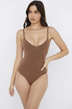 Sculpting Full Brief Bodysuit Mocha -Pinkyy Kleider Geschaft sbl0046c 1