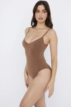 Sculpting Full Brief Bodysuit Mocha -Pinkyy Kleider Geschaft sbl0046c 2