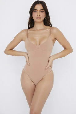 Sculpting Thong Bodysuit Cafe Au Lait 13 Sculpting Thong Bodysuit Cafe Au Lait -Pinkyy Kleider Geschaft sbl0052b 1