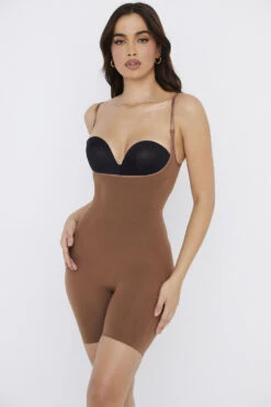 Mid Thigh Sculpting Bodysuit Mocha 12 Mid Thigh Sculpting Bodysuit Mocha -Pinkyy Kleider Geschaft sbl0054c 2