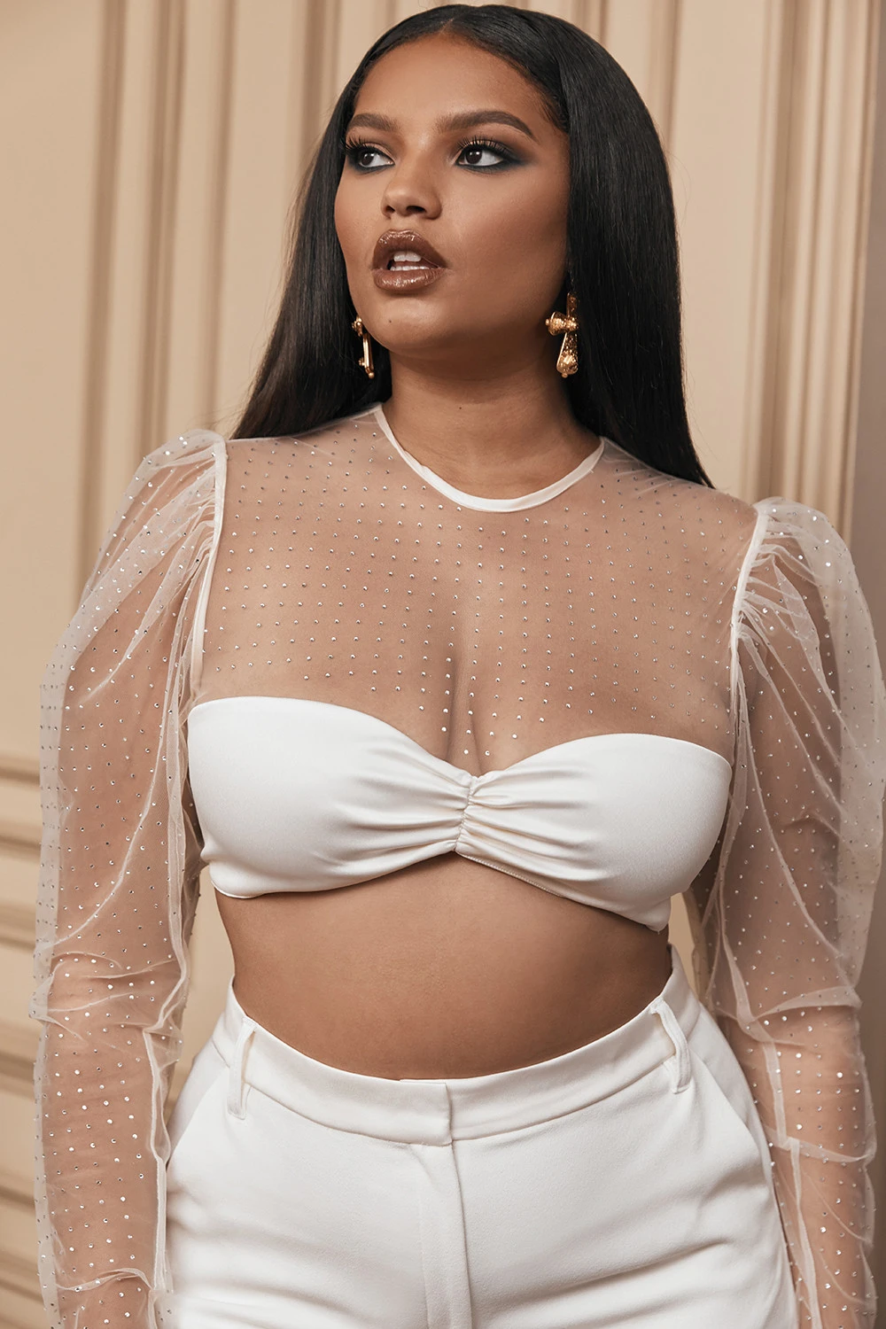 Ivory Crystal Cropped Top 2 Ivory Crystal Cropped Top – Bild 2