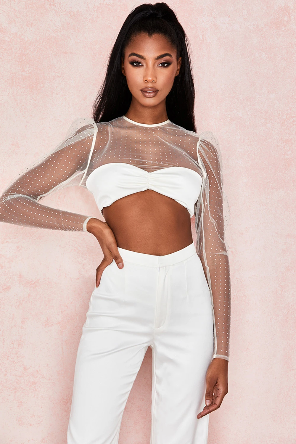 Ivory Crystal Cropped Top 4 Ivory Crystal Cropped Top – Bild 4