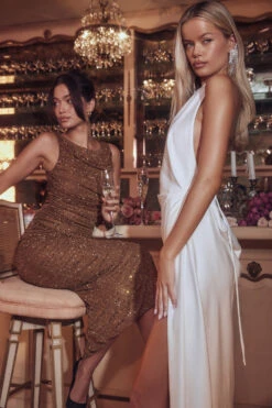 Coffee Crystallised Maxi Dress 25 Coffee Crystallised Maxi Dress -Pinkyy Kleider Geschaft shot 02 0592