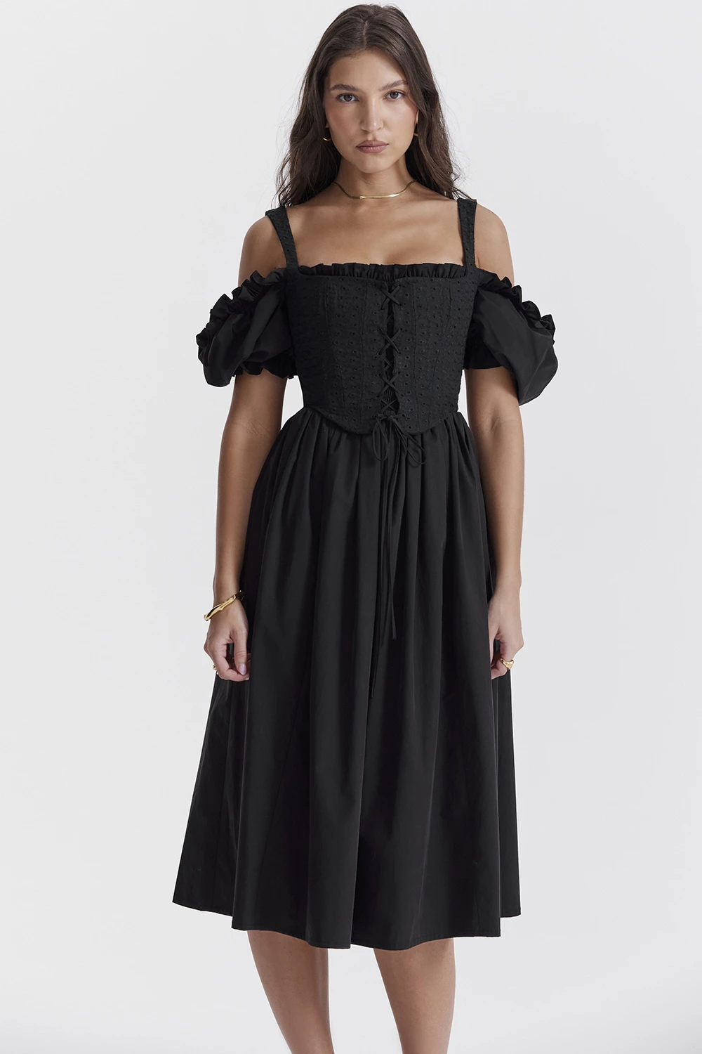 Black Puff Sleeve Midi Sundress 6 Black Puff Sleeve Midi Sundress – Bild 6