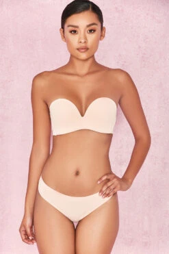 Plain Molded Strapless Bra - Beige -Pinkyy Kleider Geschaft smooth 12