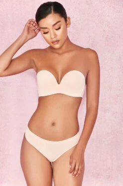 Plain Molded Strapless Bra - Beige -Pinkyy Kleider Geschaft smooth 14