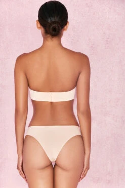 Plain Molded Strapless Bra - Beige -Pinkyy Kleider Geschaft smooth 16