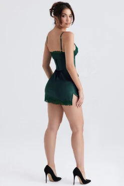 Forest Satin Slip Dress -Pinkyy Kleider Geschaft soraya 11p