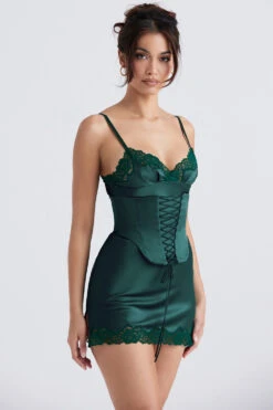 Forest Satin Slip Dress -Pinkyy Kleider Geschaft soraya 8p