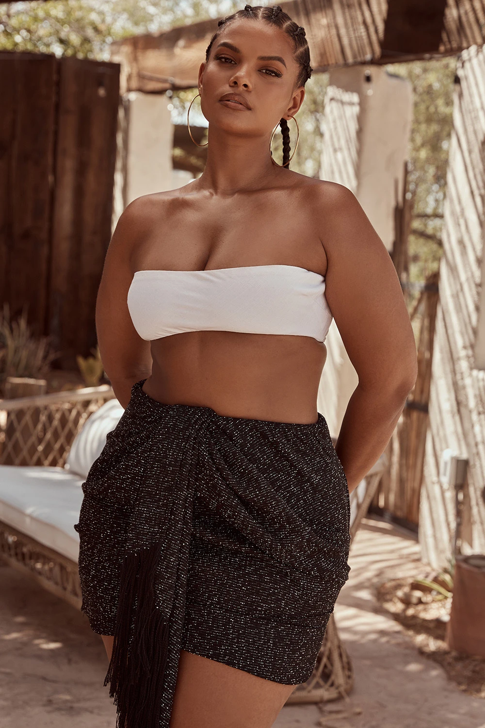 White Linen Mix Bandeau Top 13 White Linen Mix Bandeau Top – Bild 13