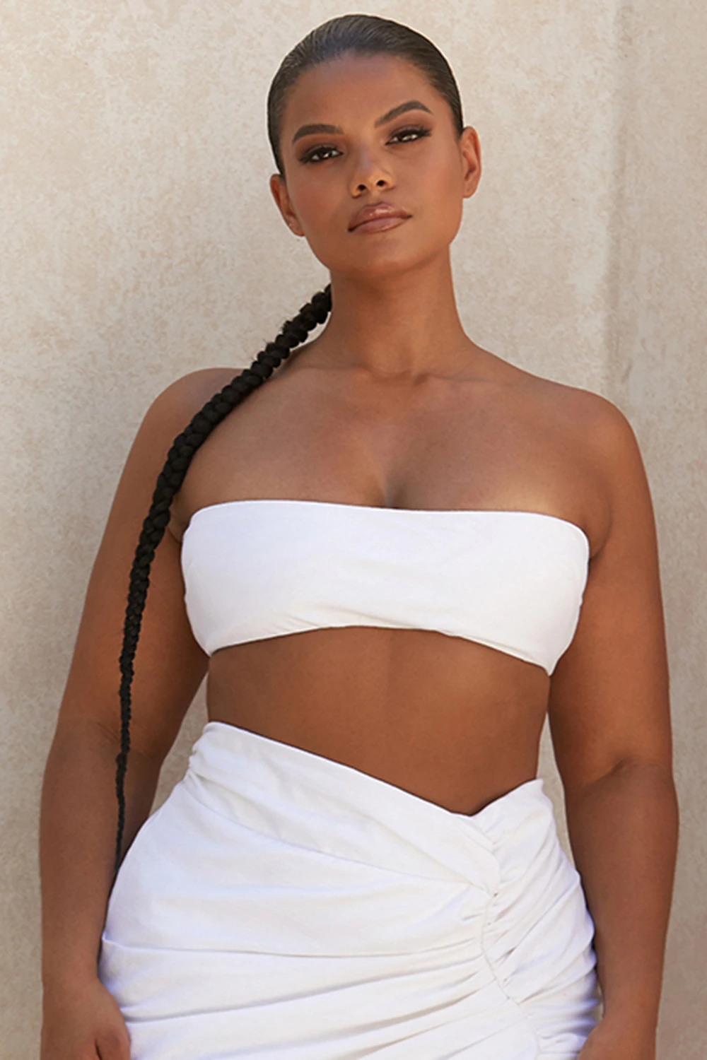 White Linen Mix Bandeau Top 11 White Linen Mix Bandeau Top – Bild 11