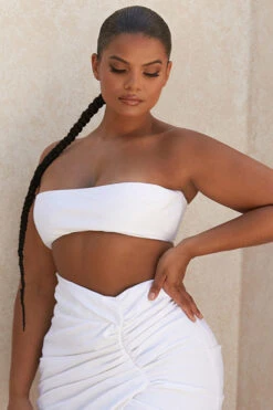 White Linen Mix Bandeau Top 20 White Linen Mix Bandeau Top -Pinkyy Kleider Geschaft tanicejada 13a