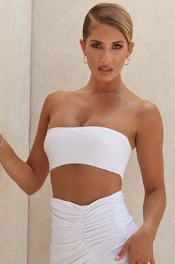 White Linen Mix Bandeau Top 23 White Linen Mix Bandeau Top -Pinkyy Kleider Geschaft tanicejada 4a