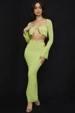Lime Green Georgette Maxi Skirt -Pinkyy Kleider Geschaft taramadeline 2