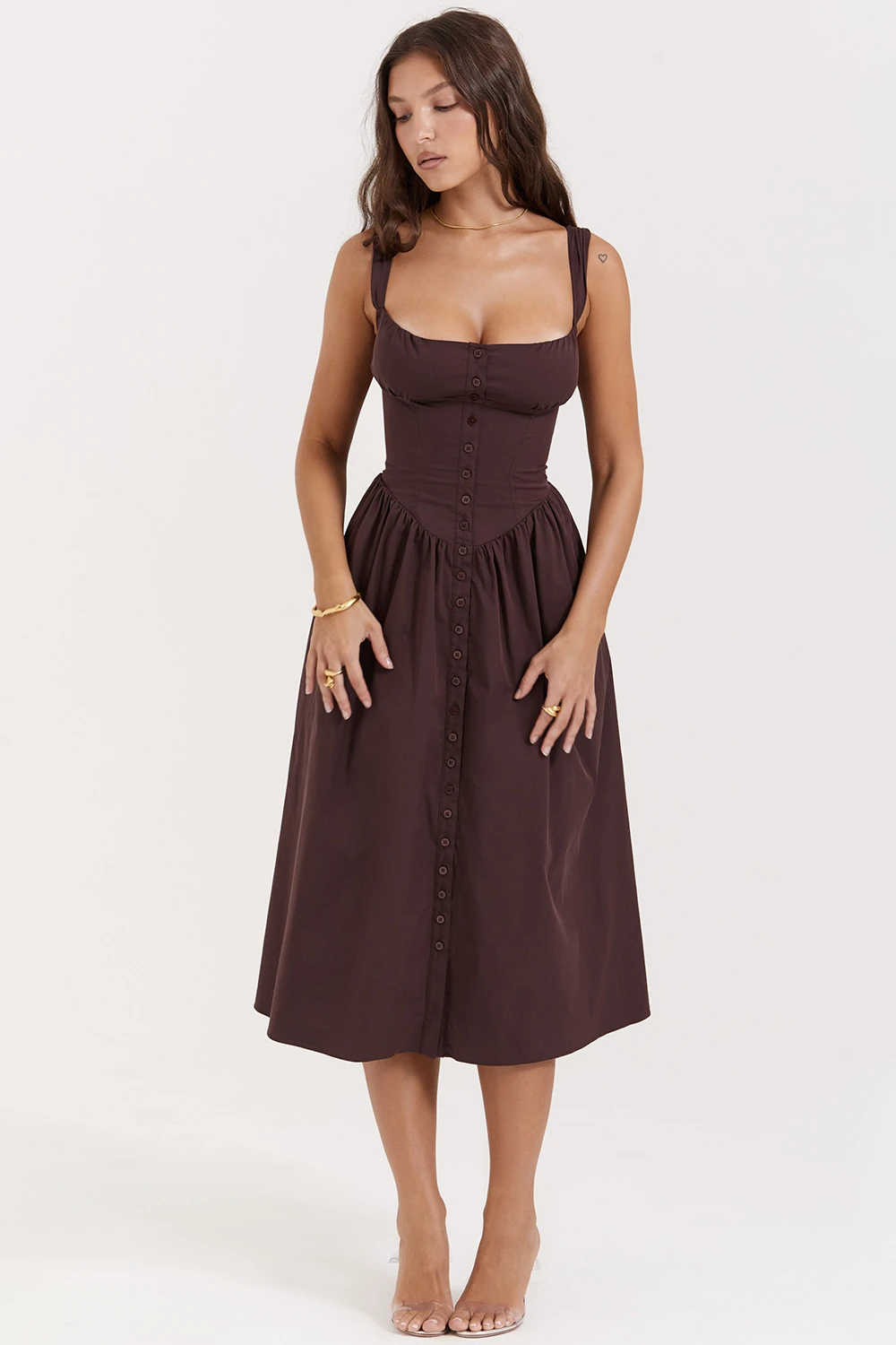 Rich Brown Midi Sundress 6 Rich Brown Midi Sundress – Bild 6