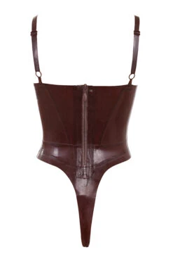 Raisin Latex Bustier Bodysuit -Pinkyy Kleider Geschaft tia chocolate brown 02