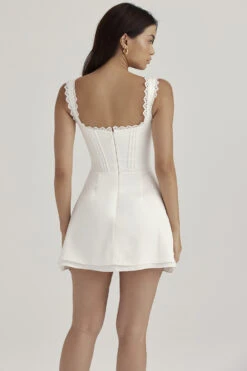 White Pin Tuck Mini Dress -Pinkyy Kleider Geschaft tilly 10