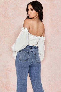 White Ruched Off Shoulder Top 24 White Ruched Off Shoulder Top -Pinkyy Kleider Geschaft tulayara 9