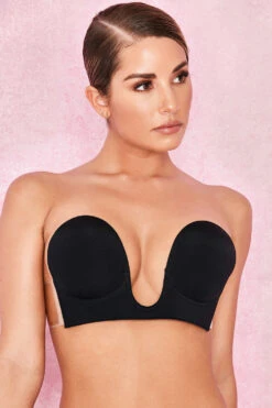 U Plunge Self Adhesive Bra - Black -Pinkyy Kleider Geschaft u plunge black 2