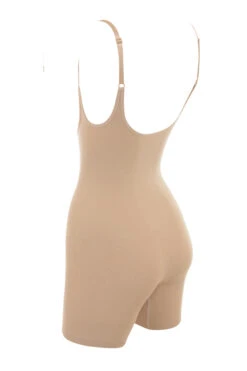 Mid Thigh Sculpting Bodysuit Almond -Pinkyy Kleider Geschaft ultimate control bodysuit begie 03