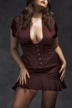 Wine Ruffle Corset Dress -Pinkyy Kleider Geschaft untitledcapture104253