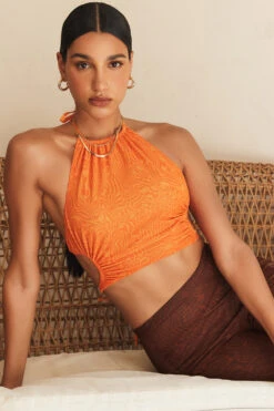 Mistress Rocks 'Vacay Mode' Orange Halter Neck Crop Top 15 Mistress Rocks 'Vacay Mode' Orange Halter Neck Crop Top -Pinkyy Kleider Geschaft vacay mode o11