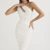 Ivory Asymmetric Cutout Midi Dress