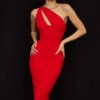 Scarlet Asymmetric Cutout Midi Dress
