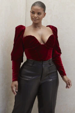 Wine Velvet Long Sleeved Corset 25 Wine Velvet Long Sleeved Corset -Pinkyy Kleider Geschaft valerie 8