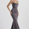 Shadow Satin Fishtail Gown