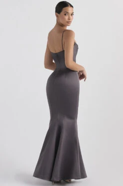 Shadow Satin Fishtail Gown 19 Shadow Satin Fishtail Gown -Pinkyy Kleider Geschaft violette dg 8g