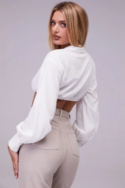 Mistress Rocks 'Wishlist' White Balloon Sleeve Cropped Shirt With Bralette 13 Mistress Rocks 'Wishlist' White Balloon Sleeve Cropped Shirt With Bralette -Pinkyy Kleider Geschaft wishlist 1