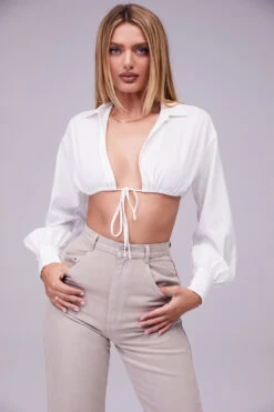 Mistress Rocks 'Wishlist' White Balloon Sleeve Cropped Shirt With Bralette 11 Mistress Rocks 'Wishlist' White Balloon Sleeve Cropped Shirt With Bralette -Pinkyy Kleider Geschaft wishlist 4